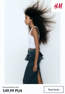 Spódnica jeansowa H & M Flounced denim skirt promocja w H&M