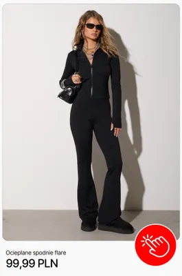 Ocieplane spodnie flare Cropp promocja w Cropp