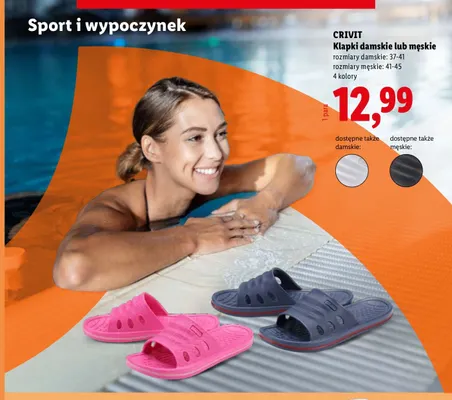 Klapki męskie Crivit promocja w Lidl