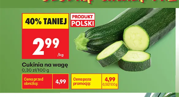 Cukinie polskie promocja w Biedronka