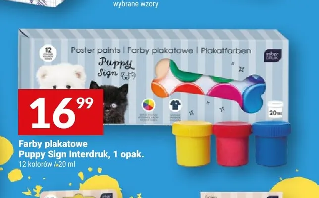 Farby plakatowe Puppy Sign Interdruk 12 kolorów promocja w Twój Market
