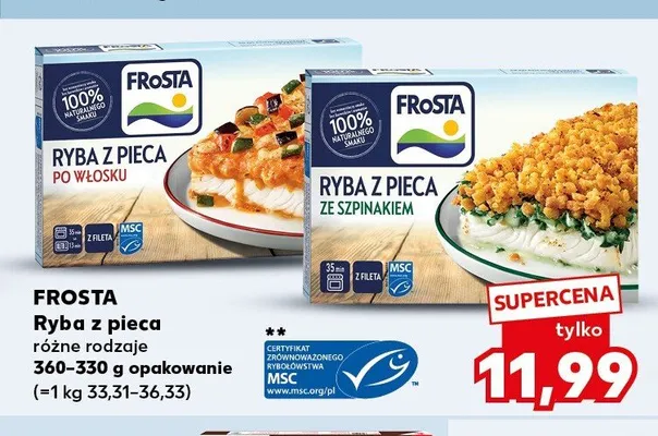 Ryba z pieca ze szpinakiem Frosta promocja w Kaufland