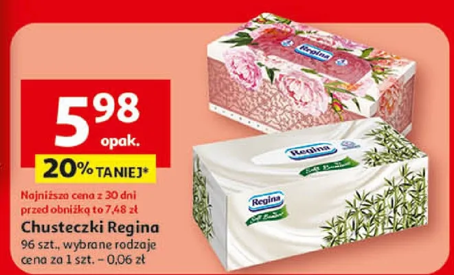 Chusteczki kosmetyczne Regina promocja w Auchan