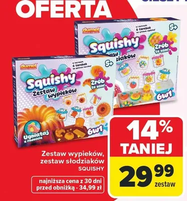 Zestaw wypieków, zestaw słodziaków SQUISHY promocja w Carrefour