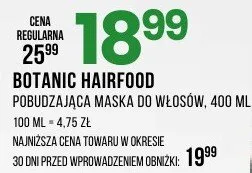 Hairfood pobudzająca maska do włosów promocja w Drogerie Natura