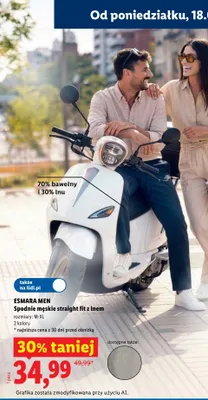 Spodnie męskie straight fit z lnem ESMARA MEN promocja w Lidl