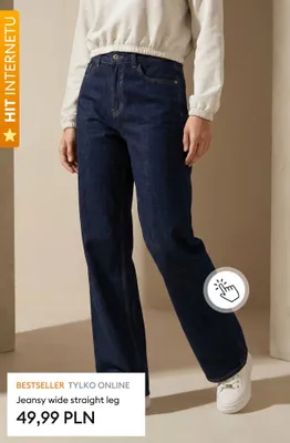 Jeansy wide straight leg promocja w Sinsay