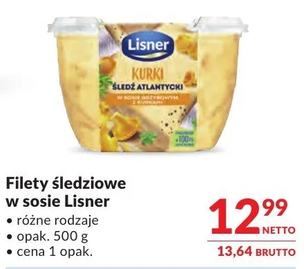 Filety śledziowe w sosie Lisner różne rodzaje promocja w Makro