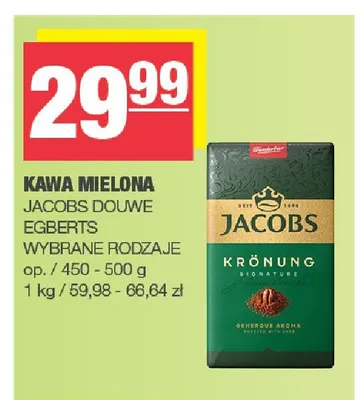 Kawa mielona Jacobs promocja w SPAR