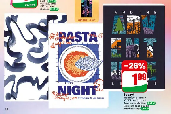 Zeszyt A5 96k kratka promocja w Dino