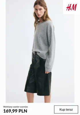 Wełniany sweter oversize H & M promocja w H&M