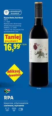 Wino czerwone Beyond Belief Red Blend promocja w Lidl