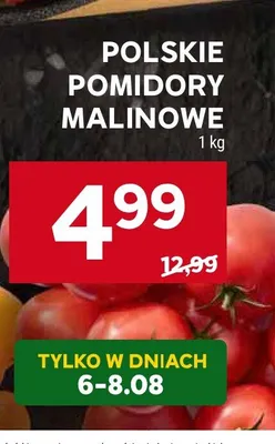 Pomidory malinowe polskie promocja w Stokrotka