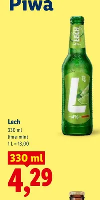 Piwo Lech lime-mint promocja w Lidl