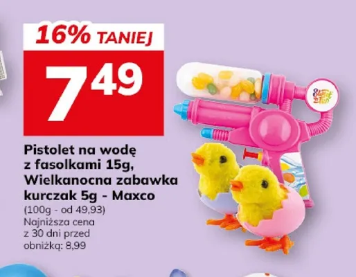 Pistolet na wodę z fasolkami, Wielkanocna zabawka kurczek promocja w Hitpol