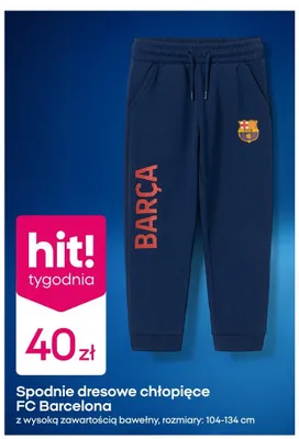 Spodnie dresowe chłopięce FC Barcelona promocja w Pepco
