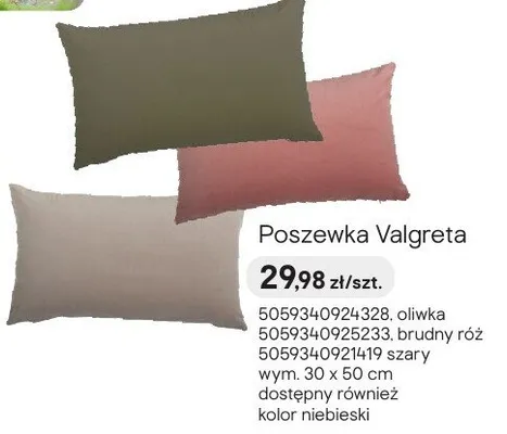 Poszewka Valgreta oliwka promocja w Castorama
