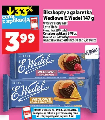 Biszkopty z galaretką Wedlowe promocja w TOPAZ
