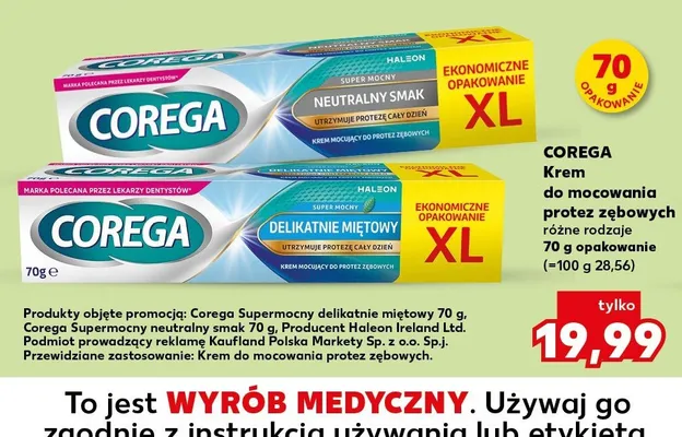 Krem do mocowania protez zębowych różne rodzaje promocja w Kaufland