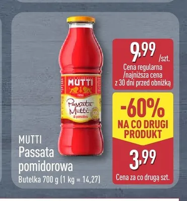 Passata pomidorowa Mutti promocja w Aldi