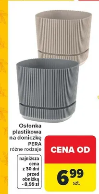 Osłonka plastikowa na doniczkę PERA różne rodzaje promocja w Carrefour