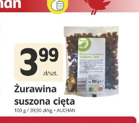 Żurawina suszona cięta Auchan promocja w Marketvita
