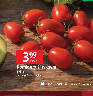 Pomidory śliwkowe promocja w Leclerc