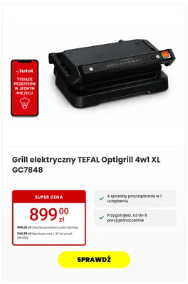 Grill elektryczny Tefal Optigrill 4w1 XL promocja w Media Expert
