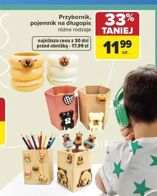 Przybornik pojemnik na długopis Wikam promocja w Carrefour