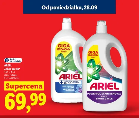Żel do prania Ariel + Lenor Spring Awakening promocja w Lidl