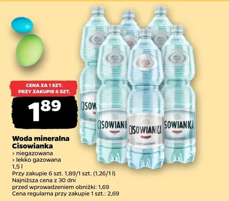 Woda niegazowana Cisowianka promocja w Netto