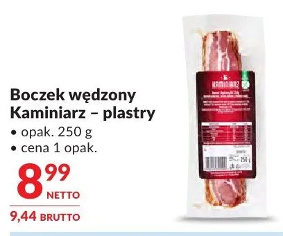 Boczek wędzony Kaminiarz – plastry promocja w Makro