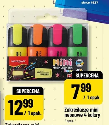 Zakreślacze mini neonowe 4 kolory Keyroad promocja w POLOmarket
