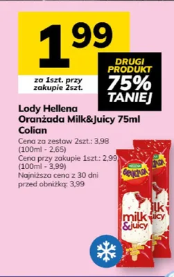 Lody Hellena Oranżada Milk&Juicy promocja w Hitpol