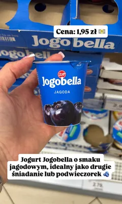 Jogurt Jogobella jagoda promocja w Dino