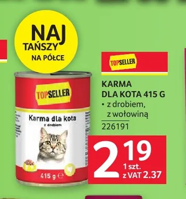 Karma dla kota z wołowiną Topseller promocja w Selgros