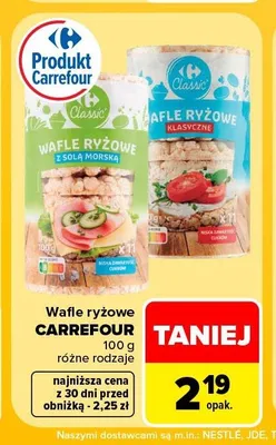 Wafle ryżowe Carrefour klasyczne promocja w Carrefour
