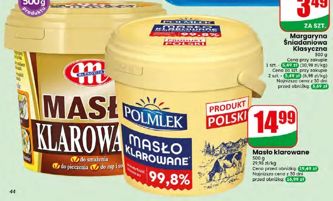 Masło klarowane Mlekovita promocja w Dino