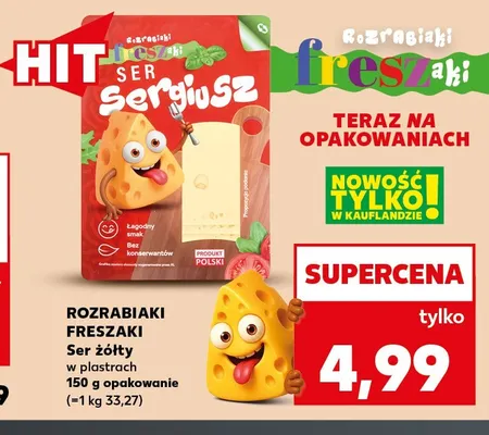Ser żółty w plastrach Rozrabiaki Freszaki promocja w Kaufland