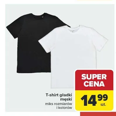T-shirt gładki męski promocja w Carrefour