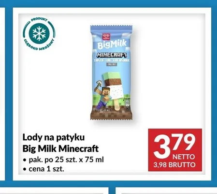 Lody na patyku Big Milk Minecraft promocja w Makro
