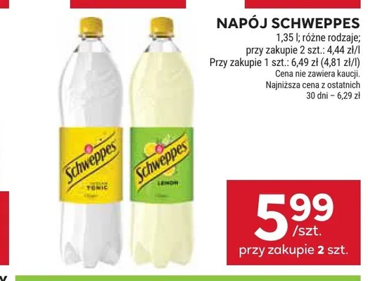 Napój Schweppes promocja w Stokrotka