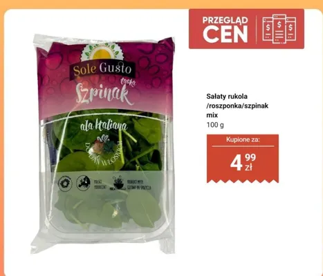 Sałata rukola Sole Gusto promocja w Dino