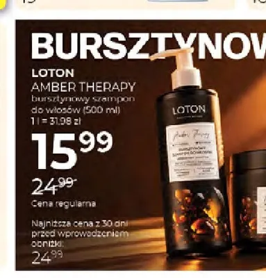 Bursztynowy szampon do włosów Amber Therapy Loton promocja w Drogerie Jawa