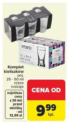 Komplet kieliszków różne rodzaje promocja w Carrefour