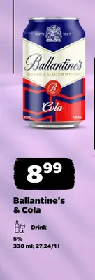 Drink Ballantine's & Cola promocja w Netto