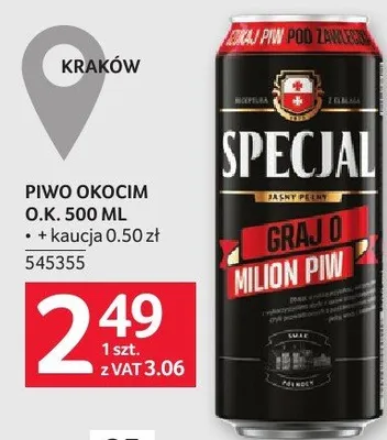 Piwo Okocim 0,5l 500 ml promocja w Selgros