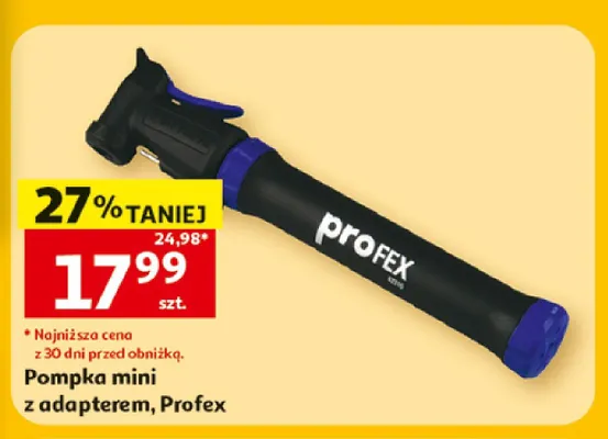 Pompka mini z adapterem Profex promocja w Auchan