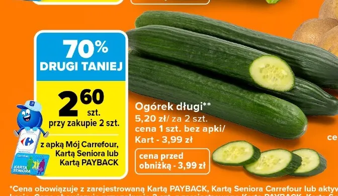 Ogórek długi promocja w Carrefour Market