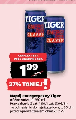 Napój energetyczny Tiger promocja w Netto